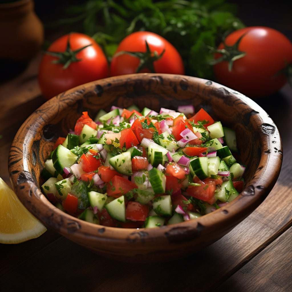 Fresh Cucumber & Tomatoes Salad