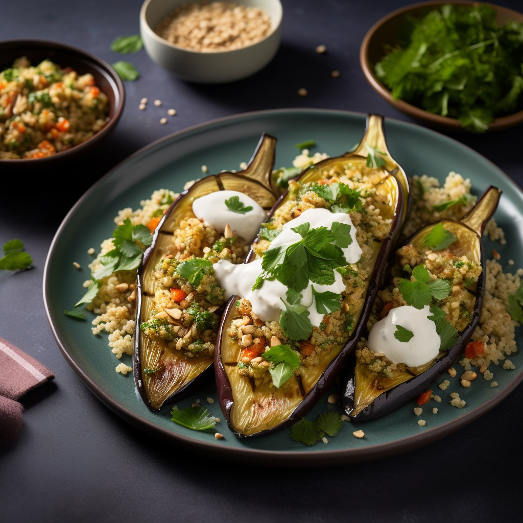 Chermoula Eggplant with bulgur & yogurt